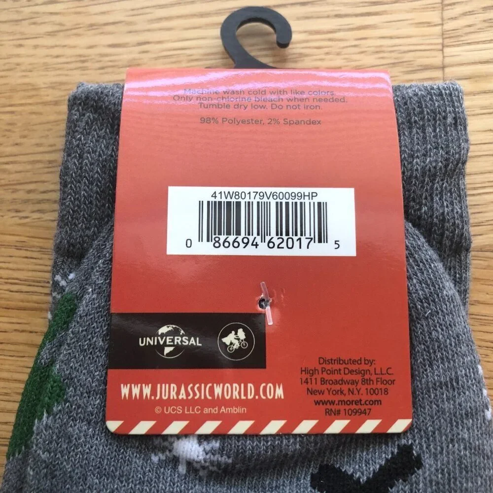 Jurassic Park Christmas Socks Stocking Stuffer NWT